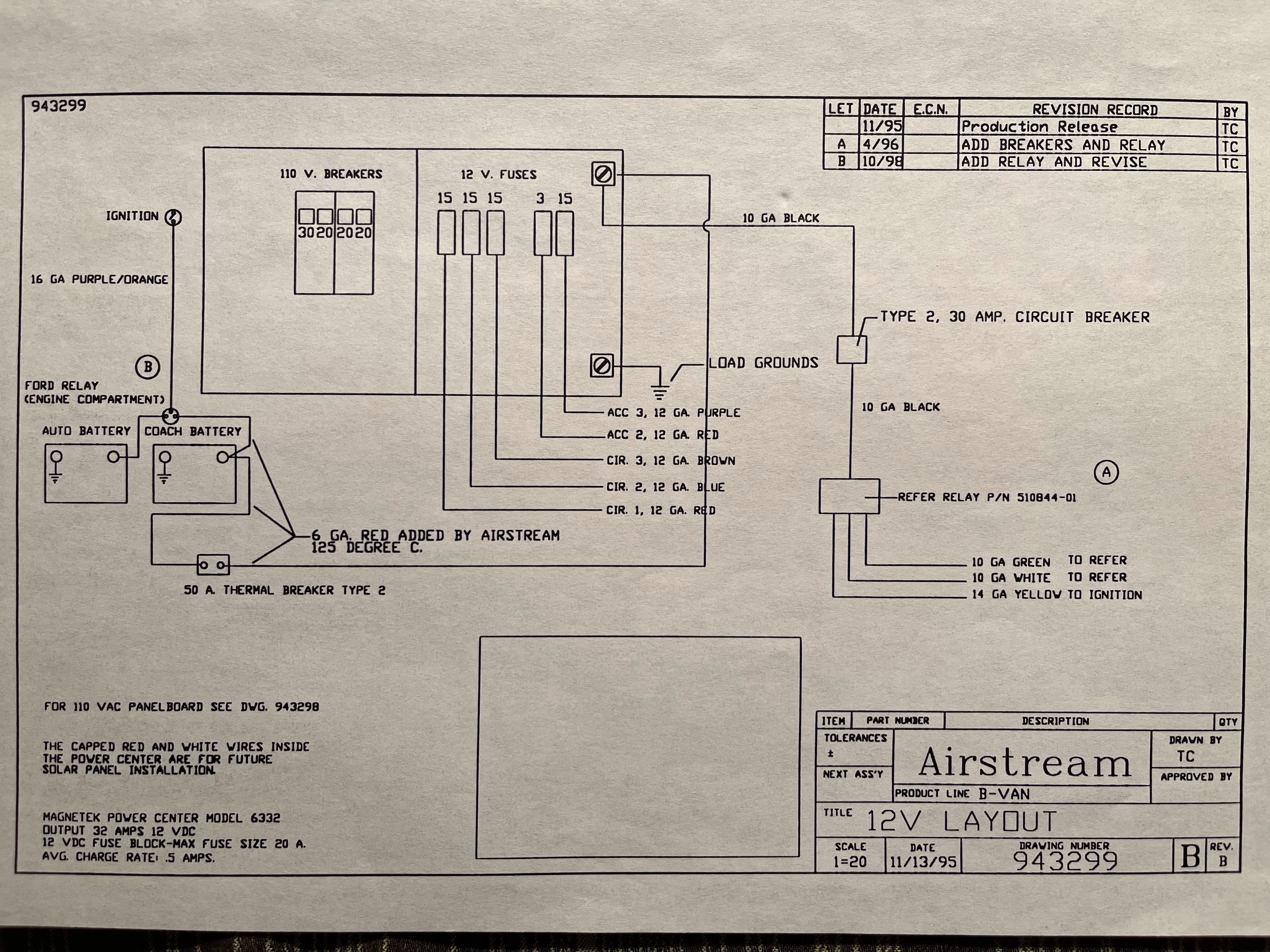 Airstream OEM 12V LAYOUT