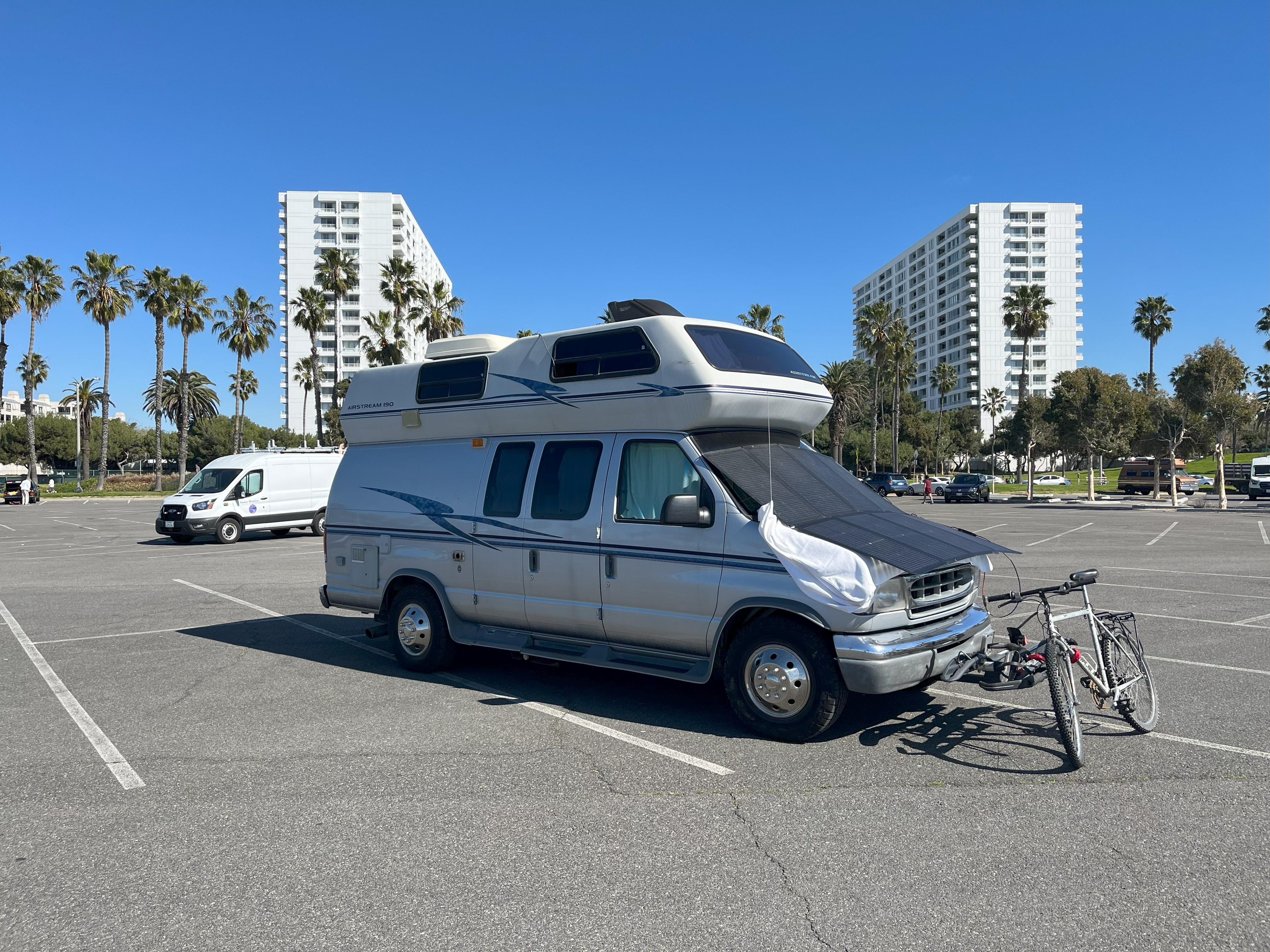 My van, solar panels deployed