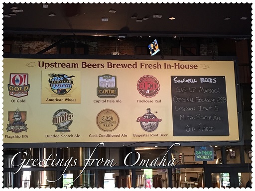 Beer Menu at Upstream Brewery in Omaha, NE