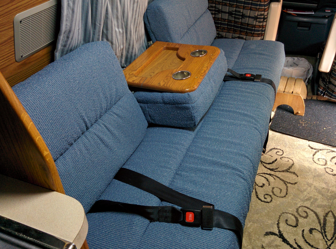 re-upholstered sofa