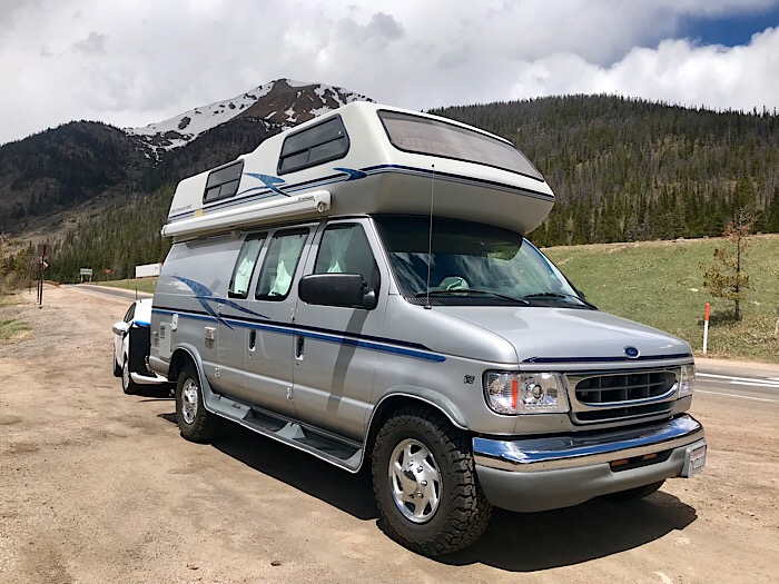 Just exited the Eisenhower tunnel and had to take a quick pic. While flat towing a Ford Fiesta no less ;)